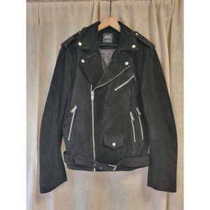 Zara Black Suede Biker Jacket